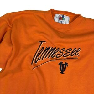 Vtg Tennessee Volunteers Sweatshirt L Midwest Embroidery‎ NCAA Orange Crew Neck